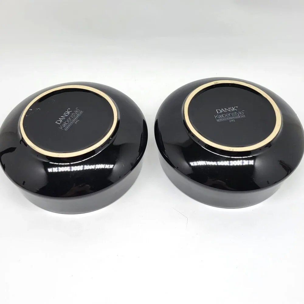 DANSK Kobenstyle Black  Soup Cereal All Purpose Bowls 5 1/2